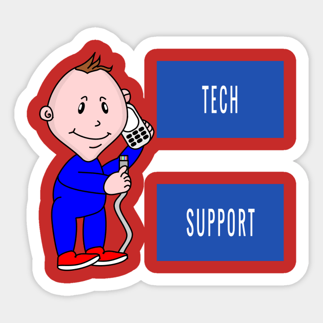 Tech Support Parody Kid Answering Technical Questions Sticker by MisterBigfoot